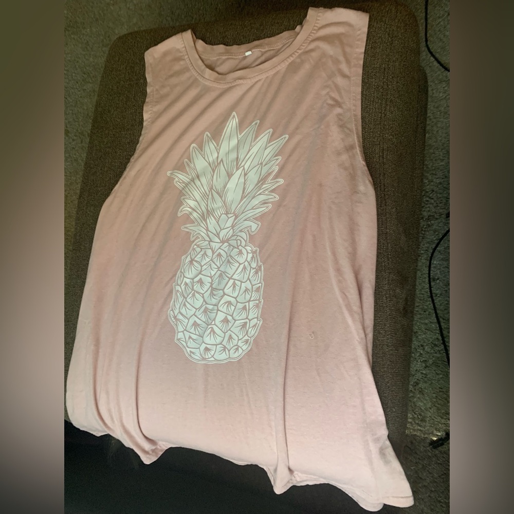 Light Pink Pineapple Tank Top Unknown Brand Size XL